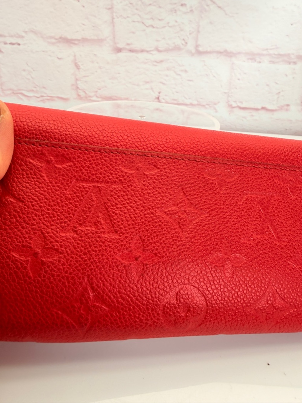 Louis Vuitton Red Monogram Empreinte Leather Sarah Wallet - Picture 13 of 15